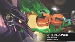  alien claws closed_eyes dragon extra_eyes hands_on_headphones headphones holding holding_instrument instrument kraid metroid monster music no_humans playing_instrument ridley sparkle spikes super_smash_bros. super_smash_bros_ultimate teke translation_request violin wings yellow_eyes 