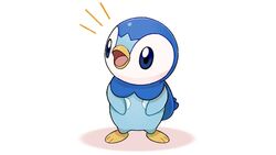  blue_eyes commentary_request full_body looking_to_the_side no_humans notice_lines official_art open_mouth piplup pokemon pokemon_(creature) project_pochama solo standing toes tongue white_background 