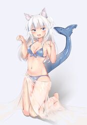  bikini gawr_gura harada_haruki hololive hololive_english swimsuits tail wet 