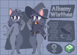  2020 aiyhav_nouneim alkemy_(aiyhav_nouneim) bell bell_collar claws clothing collar domestic_cat english_text felid feline felis female_symbol fur gender_symbol grey_body grey_clothing grey_ears grey_fur grey_hair grey_hat grey_headwear grey_tail hair hat headgear headwear hi_res mammal model_sheet multicolored_ears pawpads paws pink_body pink_ears pink_fur pink_pawpads purple_eyes red_clothing signature solo symbol tail text topwear two_tone_ears watermark yellow_clothing 