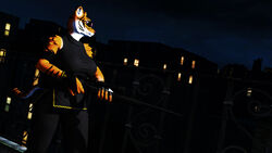  16:9 anthro clothed clothing detailed_background digital_media_(artwork) eyewear felid female fur gun hi_res holding_object holding_weapon mammal orange_body orange_fur pantherine ranged_weapon rifle rooftop simple_background sniper_rifle solo striped_body stripes sunglasses tiger tiger_(petruz) topwear viper-desires weapon widescreen 