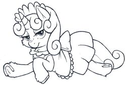  buttercup_saiyan clothing equid equine female feral friendship_is_magic hasbro horse maid_uniform mammal my_little_pony pony solo sweetie_belle_(mlp) uniform 