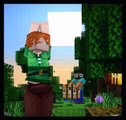  1boy 3d alex_(minecraft) female minecraft minecraft_(style) self-upload steve_(minecraft) 