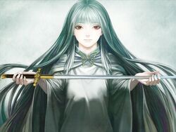  fata_morgana_no_yakata female game_cg moyataro official_art solo the_white-haired_girl white_hair 