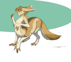  2017 5_fingers arm_tuft brown_body brown_fur brown_hair canid canid_taur canine canine_taur chest_tuft claws digital_media_(artwork) dipstick_fingers enothar fennec_fox fennec_fox_taur fingers fluffy fluffy_tail fox fox_taur fur hair hi_res humanoid_face inner_ear_fluff mammal mammal_taur multicolored_body multicolored_fur nude red_eyes signature simple_background solo tail tan_body tan_fur taur true_fox tuft white_body white_fur 