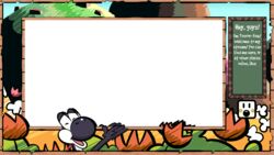  16:9 2019 animated black_body black_yoshi border cel_shading detailed_background digital_drawing_(artwork) digital_media_(artwork) english_text flower hi_res mario_bros message_block nintendo open_mouth open_smile plant scalie shaded short_playtime smile text trevor-fox white_body white_text widescreen yoshi yoshi&#039;s_island 