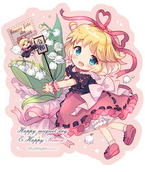  :d ^_^ amo_(shibu3) bad_id bad_pixiv_id black_shirt blonde_hair bloomers blue_eyes blush bouquet bow chibi closed_eyes commentary_request doll english_text female flower french_text full_body hair_ribbon heart heart_ribbon holding holding_bouquet lily_of_the_valley looking_at_viewer medicine_melancholy open_mouth pink_background puffy_short_sleeves puffy_sleeves red_footwear red_ribbon red_skirt reiwa ribbon ribbon-trimmed_bloomers ribbon-trimmed_skirt ribbon-trimmed_sleeves ribbon_trim shirt shoes short_hair short_sleeves simple_background skirt smile star_(symbol) su-san touhou twitter_username underwear wrist_cuffs 