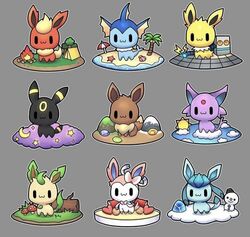  :3 all_nine_eeveelutions eevee eeveelution espeon evolution flareon generation_1_pokemon generation_2_pokemon generation_4_pokemon generation_6_pokemon glaceon jolteon leafeon nintendo pokemon pokemon_(species) simple_background sylveon umbreon unknown_artist vaporeon 