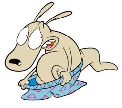  absurd_res alpha_channel blargsnarf blue_clothing blue_swimwear clothing featureless_crotch hi_res macropod male mammal marsupial nickelodeon on_model rocko&#039;s_modern_life rocko_rama solo swimming_trunks swimwear undressing wallaby 