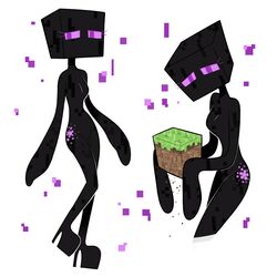  1:1 2019 clothing enderman female footwear hi_res high_heeled_feet high_heels humanoid looking_at_viewer microsoft minecraft miscon mojang not_furry nude simple_background solo square_(anatomy) thick_thighs thin_calves white_background wide_hips xbox_game_studios 