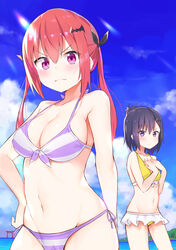  bikini breast_hold cleavage gabriel_dropout kerun kurumizawa_satanichia_mcdowell swimsuits tsukinose_vignette_april 