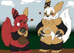  amy_the_zangoose black_nose cherry_the_zangoose claws clothing digital_media_(artwork) fakemon family female footwear fur generation_3_pokemon hi_res hybrid legwear markings mother_(lore) nintendo parent_(lore) pokemon pokemon_(species) socks wildwolfproduction zangoose 