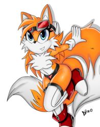  alpha_channel anthro belt blue_eyes canid canine chest_tuft clothing darkfang100 eyewear female fluffy fluffy_tail fox fur goggles hi_res looking_at_viewer mammal multi_tail orange_body orange_fur rule_63 sega solo sonic_the_hedgehog_(series) tail tails tuft white_body white_fur 