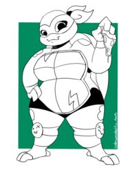  ass big_breasts big_butt box_turtle breasts colorcoroded female michelangelo_(rottmnt) michelangelo_(tmnt) non-mammal_breasts ornate_box_turtle reptile rise_of_the_teenage_mutant_ninja_turtles rule_63 scalie short_stack solo teenage_mutant_ninja_turtles turtle 