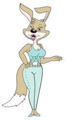  anthro blinky_bill_(series) breasts canid canine canis clothed clothing daisy_dingo digital_media_(artwork) dingo dragonboy618 female fur half-closed_eyes lipstick looking_at_viewer makeup mammal narrowed_eyes open_mouth smile solo tongue translucent 