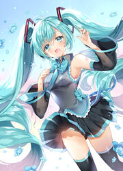  :d aqua_hair breasts commentary female flower frills hand_on_own_chest hatsune_miku heart heart-shaped_pupils long_hair medium_breasts nail_polish open_mouth panties pantyshot pingo see-through smile solo striped_clothes striped_panties symbol-only_commentary symbol-shaped_pupils twintails underwear very_long_hair vocaloid 