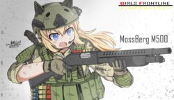  :o absurdres ammunition ammunition_pouch animal_ears animal_ears_helmet artist_name black_gloves blonde_hair blue_eyes buckle camouflage camouflage_jacket chinese_commentary combat_helmet combat_knife commentary_request copyright_name dated digital_camouflage dirty dirty_face english_text female girls&#039;_frontline gloves gradient_background green_vest grey_background grey_gloves gun hair_between_eyes headset helmet highres holding holding_gun holding_weapon jacket knife kochiya_tenko load_bearing_vest long_hair looking_ahead m500_(girls&#039;_frontline) military_jacket mossberg_500 oerba_yun_fang open_mouth pixiv_username pouch pump_action shotgun shotgun_shell shoulder_pads sleeves_past_elbows sleeves_rolled_up snap-fit_buckle solo two-tone_gloves upper_body vest weapon weapon_name white_background 