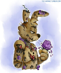  2019 animatronic digital_media_(artwork) five_nights_at_freddy&#039;s five_nights_at_freddy&#039;s_3 lagomorph leporid machine mammal rabbit robot scottgames simple_background solo springtrap_(fnaf) text toy-bonnie url 