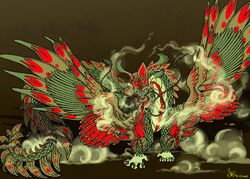  asian_mythology claws digital_media_(artwork) dragon eastern_dragon feral hi_res horn male mythological_creature mythological_scalie mythology open_mouth rinkamo scalie solo tail tongue wings 