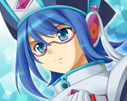  1boy bad_id bad_pixiv_id blue_eyes blue_hair cardfight!!_vanguard glasses little_sage_marron lowres male_focus odei_(270558) sendou_aichi 