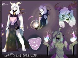  2016 angry anthro asriel_dreemurr asriel_dreemurr_(god_form) blush boss_monster_(undertale) bovid caprine claws clothed clothing delta_rune_(emblem) fangs femboy fire frown fur heart_symbol horn jewelry kittenpawprints locket long_ears magic makeup male mammal markings necklace rainbow scowl simple_background solo symbol teeth thick_thighs undertale undertale_(series) white_body white_fur wide_hips 