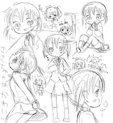  female hourou_musuko monochrome panties sasa_kanako school_uniform short_twintails twintails twintails underwear 