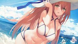  4girls alternate_hairstyle beach blue_sky breasts cleavage cloud cloudy_sky day five-seven_(cruise_queen)_(girls&#039;_frontline) five-seven_(girls&#039;_frontline) fn_five-seven girls&#039;_frontline gun handgun large_breasts m1_garand_(beach_princess)_(girls&#039;_frontline) m1_garand_(girls&#039;_frontline) multiple_girls ntw-20_(girls&#039;_frontline) ntw-20_(op._blazing_sun)_(girls&#039;_frontline) ocean official_alternate_costume official_art outdoors sky solo_focus source_request springfield_(girls&#039;_frontline) springfield_(stirring_mermaid)_(girls&#039;_frontline) suisai_(suisao) swimsuit water_gun weapon 