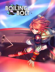  boiling_bolt commentary copyright_name ctiahao dynamic_pose english_commentary female floating_hair green_eyes jumping june_(boiling_bolt) logo looking_at_viewer motion_blur red_hair 