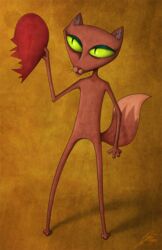 anthro calamitychemist cartoon_network courage_the_cowardly_dog domestic_cat felid feline felis female kitty_(courage_the_cowardly_dog) mammal smile solo tail