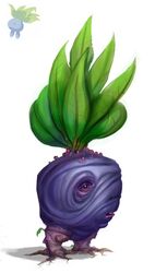 ambiguous_gender elemental_creature flora_fauna generation_1_pokemon nintendo oddish plant pokemon pokemon_(species) simple_background solo soupandbutter white_background