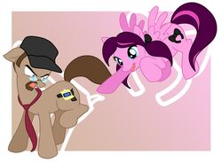 alternate_species bebopanimebabe brown_hair clothing crossover doug_walker duo equid equine female friendship_is_magic hair hasbro hat headgear headwear horse male mammal multicolored_hair my_little_pony nostalgia_chick nostalgia_critic ponification pony tail two_tone_hair