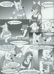 anthro boat breasts canid canine comic dialogue elliot_(fluke) english_text female fluke greyscale group male mammal monochrome motion_of_the_ocean ryan_(fluke) text vehicle watercraft