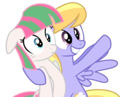 2012 absurd_res alpha_channel blonde_hair blossomforth_(mlp) blue_body blue_eyes blue_feathers cloud_kicker_(mlp) cutie_mark digital_media_(artwork) duo equid equine feathered_wings feathers female feral freckles friendship_is_magic grey_body grey_feathers hair hasbro hi_res inuhoshi-to-darkpen mammal multicolored_hair my_little_pony mythological_creature mythological_equine mythology pegasus purple_eyes simple_background smile transparent_background two_tone_hair vector wings