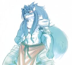 abs anthro canid canine canis countershading duga_(shining) male mammal risuou sega shining_(sega) shining_force_exa simple_background solo sourou_cerulean_wolf wolf