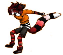 alpha_channel angry black_nose boots bottomwear bra clothing collar felid female footwear fur hair horn legwear looking_at_viewer mammal october_(octobertiger) octobertiger orange_eyes outline pantherine red_body red_fur red_hair shorts simple_background solo star stockings tiger transparent_background underwear white_body white_fur