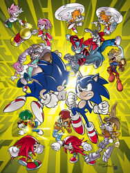 amy_rose anthro antoine_d&#039;coolette archie_comics avian battle bird blue_body blue_fur brown_body brown_fur bunnie_rabbot canary canid canine chipmunk classic_amy_rose classic_sonic classic_sonic_(universe) clothing cybernetics cyborg domestic_pig echidna eulipotyphlan female fight finch fleetway_comics fox fur ground_squirrel group handtoeye hedgehog hi_res johnny_lightfoot knuckles_the_echidna lagomorph leporid machine male mammal marine melee_weapon monotreme narrow_hips official_alternate_costume oscine passerine pinniped porker_lewis prosthetic rabbit rodent rotor_the_walrus sally_acorn sciurid sega shortfuse_the_cybernik sonic_the_comic sonic_the_hedgehog sonic_the_hedgehog_(archie) sonic_the_hedgehog_(comics) sonic_the_hedgehog_(series) square_crossover suid suina sus_(pig) sword tails tekno_the_canary thin_calves thin_legs thin_thighs tomboy tracy_yardley walrus weapon