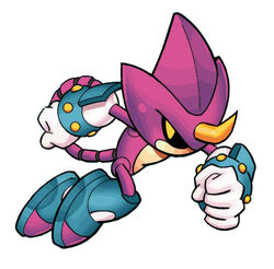 anthro capcom chameleon espio_man espio_the_chameleon lizard low_res machine male mega_man_(series) reptile robot robot_master roboticized_masters scalie sega solo sonic_the_hedgehog_(series) unknown_artist worlds_collide