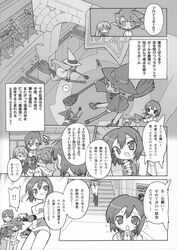  blade elf hasegawa_suzuho hasegawa_takuto macademi_wasshoi maioni_moe megane monochrome seifuku tanarot witch 