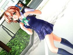  brown_hair game_cg joy_ride libido outdoor school_bag school_uniform short_hair socks sokkou_hikaku_jirai_circle twintails 