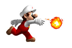  1boy absurdres facial_hair fire fire_mario fireball gloves hat highres mario mario_(series) moustache nintendo simple_background super_mario_bros. throwing white_background 