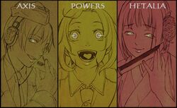  axis_powers_hetalia creepy germany_(hetalia) grin headset higurashi_no_naku_koro_ni japan_(hetalia) madness northern_italy_(hetalia) the_axis wakizashi 