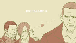  03 3boys bald capcom chris_redfield jake_muller leon_s_kennedy male male_focus multiple_boys resident_evil resident_evil_6 scar 