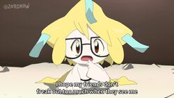  16:9 2023 after_transformation ambiguous_gender anthro dialogue english_text eyewear fake_screencap generation_3_pokemon glasses head_tuft hi_res jirachi legendary_pokemon looking_at_viewer male male_(lore) max_(pokemon) nintendo on_model open_mouth pokemon pokemon_(species) red_eyes sitting solo style_emulation text transformation tuft watermark widescreen wish_tag young zatedraw 