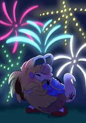  2024 8-bit-britt anthro beaver beaver_tail black_nose blue_clothing blue_shirt blue_topwear blush brown_clothing brown_footwear brown_shoes brown_tail closed_eyes clothing digital_media_(artwork) duo fireworks footwear front_view fur grass hand_holding hand_on_shoulder hi_res holidays kissing long_ears macropod male male/male mammal marsupial multicolored_clothing multicolored_shirt multicolored_topwear new_year new_year_2024 nickelodeon norbert_beaver outside plant purple_clothing purple_shirt purple_topwear rocko&#039;s_modern_life rocko_rama rodent shirt shoes tail tan_body tan_ears tan_fur tan_tail the_angry_beavers topwear two_tone_clothing two_tone_shirt two_tone_topwear wallaby yellow_body yellow_fur 