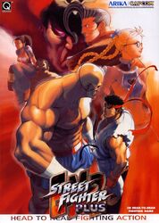  1998 2girls area_(street_fighter) arika darun_mister m._bison multiple_boys multiple_girls official_art pullum_purna retro_artstyle ryu_(street_fighter) sagat street_fighter street_fighter_ex_(series) vulcano_rosso 