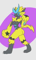  anthro ass breasts felid female flying_afro generation_7_pokemon hi_res legendary_pokemon looking_at_viewer mammal nintendo paws pokemon pokemon_(species) solo zeraora 