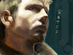  1boy bad_id bad_pixiv_id blade_runner codalx cyberpunk detective harrison_ford male_focus manly raincoat realistic rick_deckard solo translated 