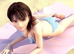  3d barefoot beach bikini blue_bikini day feet female flear incise_soul m-rs solo swimsuit 