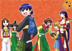  6+girls armor artist_request azumanga_daiou bikini_armor circlet cosplay dragon_quest dragon_quest_iii fighter_(dq3) fighter_(dq3)_(cosplay) heroine_(dq3) kagura_(azumanga_daioh) kasuga_ayumu long_sleeves mage_(dq3) mage_(dq3)_(cosplay) merchant_(dq3) merchant_(dq3)_(cosplay) mihama_chiyo mihama_chiyo&#039;s_father mizuhara_koyomi multiple_girls parody roto_(dq3) roto_(dq3)_(cosplay) sakaki_(azumanga_daioh) simple_background soldier_(dq3) soldier_(dq3)_(cosplay) source_request takino_tomo thief_(dq3) thief_(dq3)_(cosplay) 