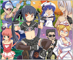  &gt;_&lt; 3boys 4girls :3 :d ^_^ animal animal_on_head arin arms_behind_back azer bandaid bandaid_on_face bare_shoulders baseball_bat baseball_cap beard beret bird black_eyes black_hair blue_hair blush breast_hold breasts camisole cannon cecilia_(pangya) checkered choker cleavage closed_eyes cloud commentary_request crop_top cross dress drooling everyone facial_hair flat_chest formal frown fur-trimmed_gloves fur_trim glasses gloves golf_club grass hair_bun hair_ribbon hana_(pangya) hand_on_own_chin happy hat heart holding hood hoodie kooh lace lace-trimmed_legwear lace-trimmed_shirt lace-trimmed_skirt lace_trim lee_byung_hee long_hair long_sleeves looking_at_viewer looking_away mace max_(pangya) medium_breasts midriff miniskirt multiple_boys multiple_girls naughty_face navel night night_sky no_bra nuri nurse nurse_cap on_head open_mouth orange_eyes outdoors palm_tree pangya parted_bangs pink_hair pleated_skirt ponytail ribbon saliva sasago_kaze school_uniform serafuku shirt shoes single_hair_bun sitting skirt sky slit_pupils small_breasts smile spoken_heart standing stroking_own_chin suit sunglasses sunset sweatdrop thighhighs topless_male tree twintails very_long_hair weapon white_hair windmill zettai_ryouiki 